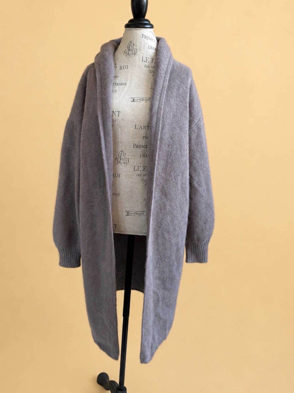 FRAMeWORK W/FOX Hooded Cardigan Taupe Brown Wool Fox Blend One Size Like New! - Picture 3 of 8